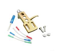 Support de cartouche en alliage d'argent 4 broches contacts dorés (doré) | Corps en alliage d'aluminium, broches 4 broches plaquées or, transmission optimale du signal, 8 mm de diamètre