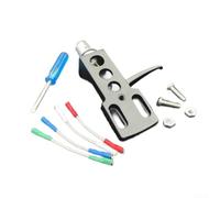 Support de cartouche léger 9 g en alliage d'aluminium noir argenté (noir) | Connecteurs dorés à 4 broches, transmission du signal supérieure, bruit réduit, s'adapte à la plupart des cartouches