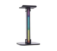 Xanlite Support de casque avec barre lumineuse LED RVB digital, rechargeable USB, autonomie 3h, synchronisé à la musique, display 12 pcs
