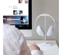 Support de Casque de Bureau Support en Aluminium Innovant, Base Robuste pour écouteurs, Gain de Place sur Le Bureau, Sablage à L'oxyde D'aluminium, Silicone ABS PC Alliage Plastique (White)