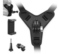 Support de casque de moto, support pour casque GoPro Hero 13/12/11/10/9/8/7/6/5, pour Osmo Action, Session, SJCAM avec support d'extension en J et silicone antidérapant
