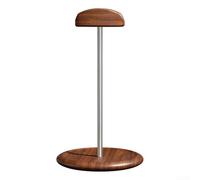 Support de casque en bois de noyer et acier inoxydable, support de casque de bureau de qualité supérieure avec base antidérapante, rangement de disque incurvé pour bureau de jeu, convient aux casques