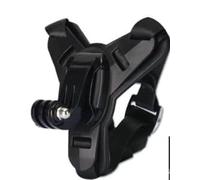 Support de Casque Moto Menton pour GoPro Hero 13 12 11 10 9 8 7 6 5 pour DJI OSMO Action 5 Pro 4/3 Fixation de Menton pour Session avec Crochet en J Sangle Silicone Antidérapant Facile à Installer