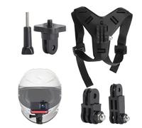 Support de casque moto pour caméra sport,Fixation mentonnière stable pour vues POV Compatible avec GoPro Hero 13, Insta360 X5, DJI Osmo Action support casque Insta360 Accessoires pour moto vélo ski
