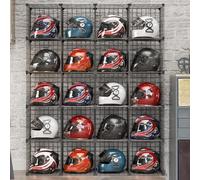 Support De Casque Polyvalent, Support De Casques De Vélo En Métal Sur Pied Avec Étagère For Sac À Chaussures, Bacs De Rangement En Grille For Armoire De Placard, Vitrine De Chapeau(20 Cubes)