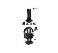 Support de Casque - Sentinel - Universel - RGB - 4 Ports USB - Noir - 27 cm