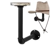 Support de casque - Structure tubulaire en fer forgé, support mural en bois, cadre de support robuste, sûr | Installation d'exposition industrielle stable, routine organisée pour placer l'équipement