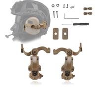 Support de Casque Tactique Réglable à 360°, Kit de Fixation pour Casque Militaire, Adaptateur de Rail de Casque Tactique Multifonctionnel(Tan)
