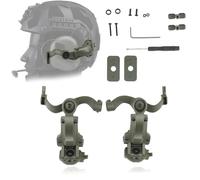 Support de Casque Tactique Réglable à 360°, Kit de Fixation pour Casque Militaire, Adaptateur de Rail de Casque Tactique Multifonctionnel(Green)
