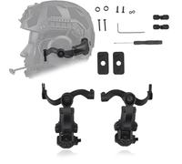 Support de Casque Tactique Réglable à 360°, Kit de Fixation pour Casque Militaire, Adaptateur de Rail de Casque Tactique Multifonctionnel(Black)