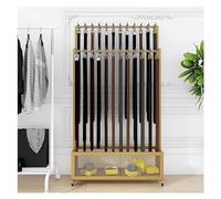 Support de ceinture portable autonome avec roulettes, présentoir mobile et panier de rangement pour vente au détail et à la maison, idéal pour le rangement de ceintures, accessoires et vêtements