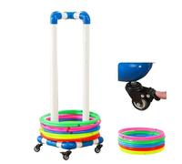Support de Cerceau en PVC avec cerceaux et Roues de Frein, Support de Cerceau de Fitness à roulettes pour la Maison et Le Bureau, Chariot de Rangement pour cerceaux de Sport (50 cm).