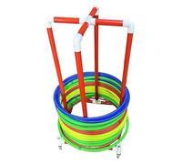 Support de Cerceau en PVC, Support de Rangement pour cerceaux à roulettes avec 4 Roues, Support pour cerceaux de Gymnastique, Chariot de présentation pour Cours d'éducation Physique au collè