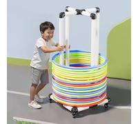 Support de Cerceau Mobile pour Enfants, Chariot de Rangement pour cerceaux d'exercice à roulettes avec Roue Universelle, Support de Rangement Compact pour cerceaux (50 cm)