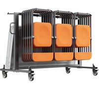 Support de chaise pliable VEVOR, capacité de charge de 181 kg, chariot de chaise pliable pour 42 chaises ou 12 tables, chariot de chaise multifonctionnel avec roues et supports en caoutchouc, grand su