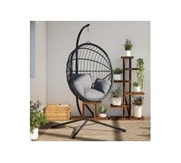 Support de chaise suspendue en forme d ouf noir acier