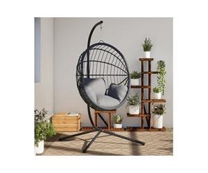 Support de chaise suspendue en forme d ouf noir acier