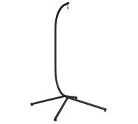 Support de chaise suspendue en forme d'œuf sans panier - Solide&Luxe - Acier - Noir - 104 x 100 x 197 cm - charge max. 150 kg（20405）