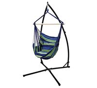 Support de Chaise Suspendue en Métal Cadre de Chaise Suspendue Pied Pied Support de Chaise Suspendue Extérieur et Intérieur 214 cm, Max Jusqu'à 120 kg, Style X (Chaise Suspendue & Tapis Non)