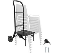 VEVOR Tabouret de Chaise Pliable, capacité de Charge de 68 kg, Chariot de Chaise Pliable, pour empiler 10 chaises, Chariot de Chaise Multifonction en métal avec Roues en Caoutchouc, Support de Chaise