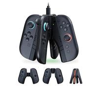 Support de charge 4 en 1 Nintendo Switch station d¿accueil pour Joy-Con USB-C LED separe en 2 parties jusqu¿à 4 contrôleurs