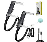 Support de charge invisible 2 en 1, câble de charge réglable à 360 ° avec support, câble de charge rapide de 240 W avec support de téléphone intégré en forme de T, pliable, robuste, type C, pour