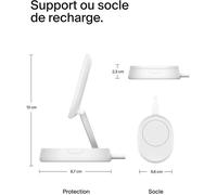 Support de charge magnétique - BELKIN - Qi2 - 15W - Blanc