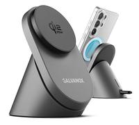 Support de charge magnétique certifié Qi2.2 (25 W) pour Samsung Galaxy S26 Ultra/S25 Plus - Compatible avec MagSafe, chargeur de bureau sans fil rapide avec adaptateur, refroidissement actif (US)