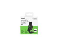 Belkin BoostCharge Pro chargeur sans fil magnétique et pliable, chargeur Qi2 15W, support de recharge Qi2, chargeur induction compatible MagSafe, pour Apple iPhone 16/15/14, AirPods Pro - Noir
