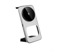 Support de charge magnétique sans fil pliable 3 en 1, station de charge rapide pour téléphone, montre, écouteurs, station d'accueil de voyage portable avec puce intelligente (blanc)