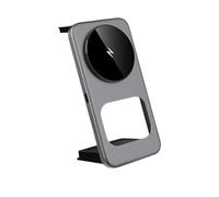 Support de charge magnétique sans fil pliable 3 en 1, station de charge rapide pour téléphone, montre, écouteurs, station d'accueil de voyage portable avec puce intelligente (gris)