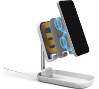 Support De Charge Pour Téléphone Portable - Chargement Sans Fil Qi (10W) Avec Hauteur Réglable Et Support De Téléphone Portable - Blanc