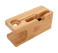 Support de charge stable pour smartphones iPhone, Samsung et HTC, station d'accueil de bureau élégante en bambou avec fonction d'amplification du