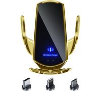 Support de chargement de téléphone sans fil Navigation Frame Mounting Fast Charging Auto Holder Golden