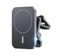 Support de chargement magnétique sans fil pour voiture, chargeur rapide Qi 15 W, support de téléphone pour grille d'aération (noir)