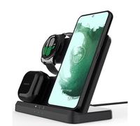 Support de chargement sans fil 3 en 1, charge rapide, compatible avec les montres, écouteurs et chargeurs sans fil Samsung