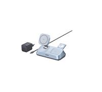 Support de chargement sans fil magnétique MagFlow 3-en-1 USB Type C 25 W Blanc