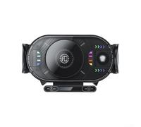 Support de chargeur de voiture sans fil 15 W - Charge rapide - Pour grille d'aération, tableau de bord, SUV, berline, Royaume-Uni - Compatible avec iPhone et Samsung (noir avec lumière)