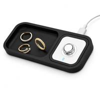 Support de chargeur en silicone compatible avec Oura Ring Gen 5/4, noir | Support de station de charge en silicone pour accessoires de bague (chargeur non inclus)