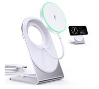 Support de chargeur magnétique sans fil certifié 15 W Chargeur rapide Mag-Safe avec voyant lumineux pour iPhone 16/15/14/13/12 Series Station de charge sans fil magnétique convertible pour AirPods