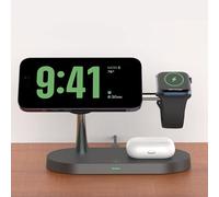 Support de chargeur sans fil 3 en 1 pour iPhone 12/13/14/15/16/17, Station de charge rapide pour Apple Watch 10 9 8 7 6 5 4 Airpods 2 3 Pro T256-Black