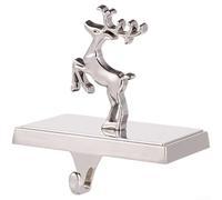 Support de chaussette de Noël robuste avec base festive, crochet de cheminée en fer pour cheminée ou étagère, peut contenir en toute sécurité plusieurs grandes chaussettes dans une décoration