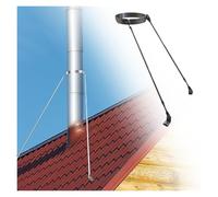 Support de cheminée avec vis, en acier inoxydable, pour poêle à bois. Support mural renforcé, résistant aux intempéries. Kit de renfort de cheminée étendu - Installation facile sur le toit p