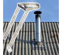 Support de cheminée de Toit, kit de Support de Toit résistant aux Hautes températures - Stabilisateur de cheminée Universel avec Pieds réglables et vis de Fixation, Conception résistante au