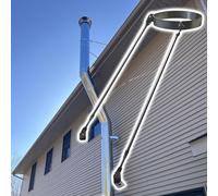 Support de cheminée de Toit, Support de Conduit de cheminée Personnalisable en Acier Inoxydable avec vis - Supports durables pour Installation sur Toit, Mur ou Sol - Stabilité Accrue, diamèt