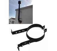 Support de cheminée de Toit, Support de Tuyau de cheminée en Acier Inoxydable - Collier de Serrage réglable pour tubage et Support de Tuyau de poêle - Clip de Support Mural Robuste (Noir, 23