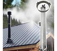 Support de cheminée Personnalisable en Acier Inoxydable de 20 Pouces pour Conduit de poêle - Support de cheminée Facile à Installer avec vis pour Une stabilité et Une durabilité accrues
