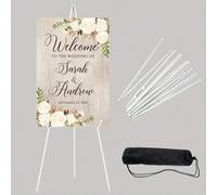 Support de chevalet déluxe instantané de 63 pouces - Trépied métallique pliable, portable et réglable pour bannières de mariage, affiches et présentations de table - Pliable, léger et facile à assembl