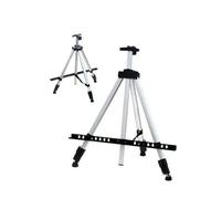 Support de chevalet en alliage d'aluminium, trépied télescopique pliable, présentoir peinture Portable for étudiants Art Pour Peinture(Silver)