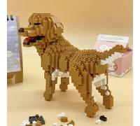 Support de chien Golden Retriever du monde Animal, poupée pour animaux de compagnie, modèle Mini blocs de diamant,